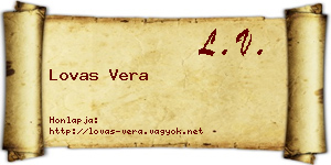 Lovas Vera névjegykártya