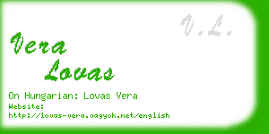 vera lovas business card
